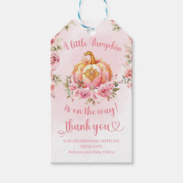 Etiquetas Para Regalos Una calabaza pequeña está en camino chica rosa y d
