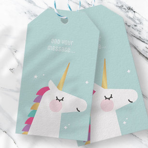 Etiquetas Para Regalos Unicornio arcoiris moderno y lindo