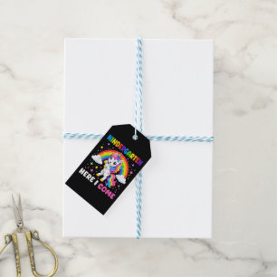 Etiquetas Para Regalos Unicornio de jardín de infancia aquí vengo De vuel