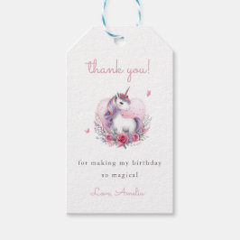 Etiquetas Para Regalos Unicornio de Piano Floral Mágico Gracias