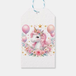 Etiquetas Para Regalos Unicornio rosa