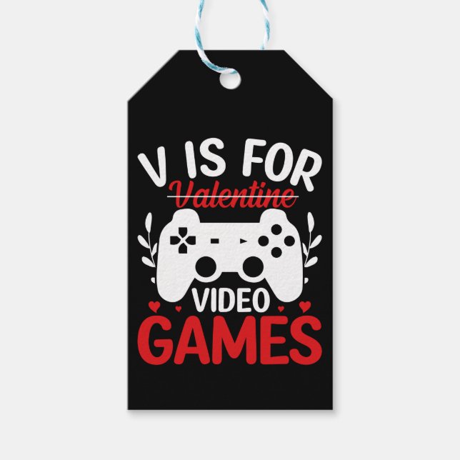 Etiquetas Para Regalos V es para juegos de video con San Valentín cruzado (Anverso)
