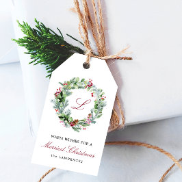 Etiquetas Para Regalos Vacaciones de invierno de invierno de monograma