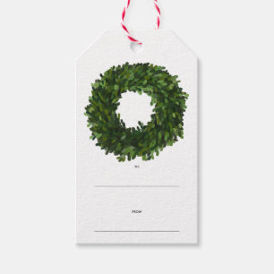 Etiquetas Para Regalos Vacaciones de los Navidades de guirnaldas de Boxwo