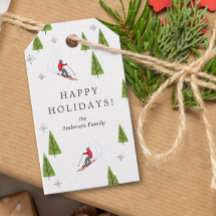 Vacaciones felices para esquiar cuesta abajo