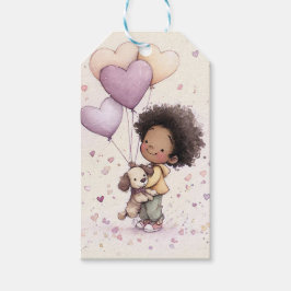 Etiquetas Para Regalos Valentine Gift Tags – Watercolor Toddler & Puppy