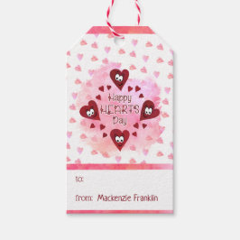 Etiquetas Para Regalos Valentine HAPPY HEARTS DAY, Corazones acuarelas
