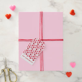 Etiquetas Para Regalos Valentine's Day Red and Pink Watercolor Hearts