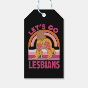 Etiquetas Para Regalos Vamos lesbianas Mes del Orgullo LGBTQ Vaquera