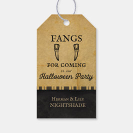 Etiquetas Para Regalos Vampiro de Halloween | Fangs Para Próximos | PERSO