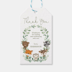 Etiquetas Para Regalos Vegetación Bosque de Woodland Animales Baby Shower