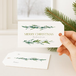 Etiquetas Para Regalos Vegetación de Invierno “Feliz Navidad”