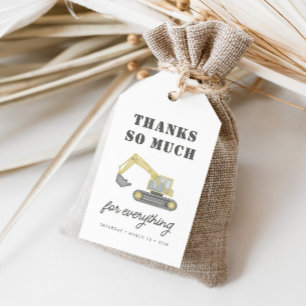 Etiquetas Para Regalos Vehículos de construcción - Niños Favor