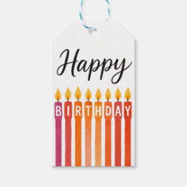 Etiquetas Para Regalos Vela de cumpleaños colorida - cumpleaños feliz