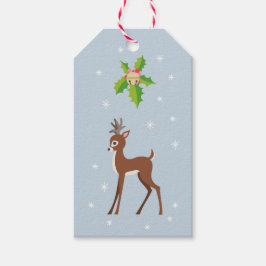 Etiquetas Para Regalos Venado con Navidades holly retro inspirados en inv