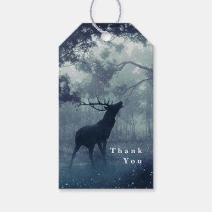 Etiquetas Para Regalos Venado con polleras en un bosque oscuro - Gracias