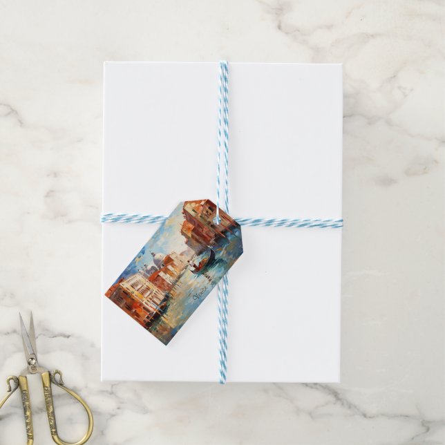 Etiquetas Para Regalos Venecia pintada, Italia (Con cuerda)