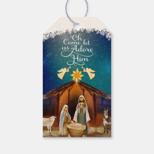 Etiquetas Para Regalos "Venid Adoremos" Navidad Natividad