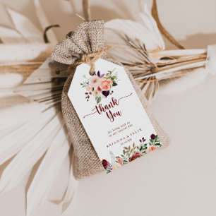 Etiquetas Para Regalos Verano Rústico Boda Floral Gracias