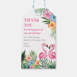 Etiquetas Para Regalos Verano tropical 1er Flamingo Onederland Cumpleaños