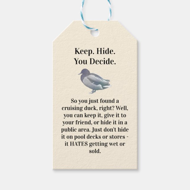 Etiquetas Para Regalos Verdadero pato demoledor estilo anuncio de Frazil  (Anverso)