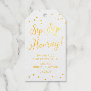 Etiquetas Para Regalos Verdadero Relieve metalizado dorado Sip Sip Hooray