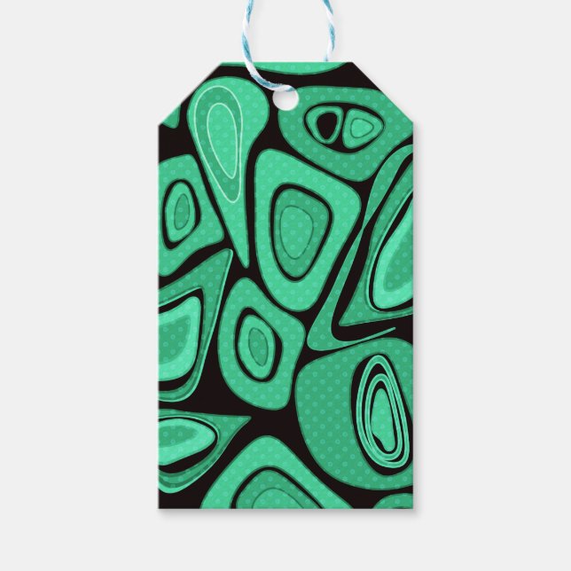 Etiquetas Para Regalos Verde, abstracto, retro (Anverso)