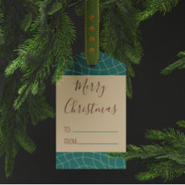 Etiquetas Para Regalos Verde azulado Vintage Elegante Navidades Cálidos