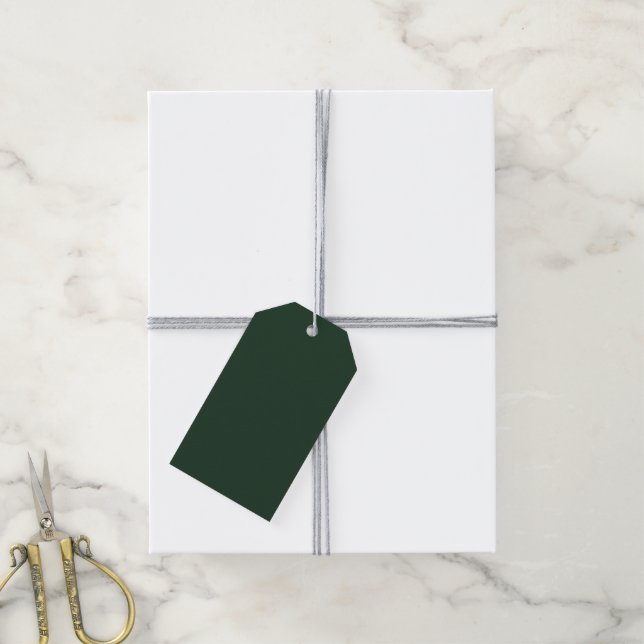 Etiquetas Para Regalos Verde gris oscuro (Con cuerda)