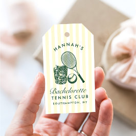 Etiquetas Para Regalos Verde Retro Último Swing Antes del Ring Tenis Bach