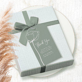 Etiquetas Para Regalos Verde Salvia Agradecimiento Floral Sencillo para B