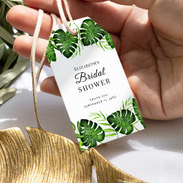 Etiquetas Para Regalos Verdor de color de agua de la jungla tropical de l