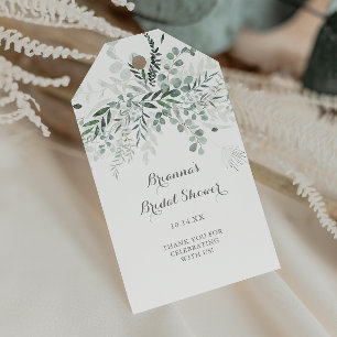 Etiquetas Para Regalos Verdor minimalista Eucalyptus Bridal Shower