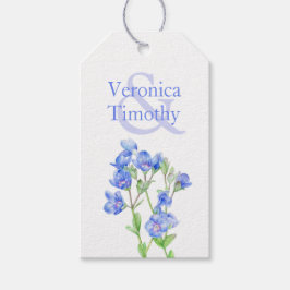 Etiquetas Para Regalos Veronica Speedwell acuarela flor arte azul