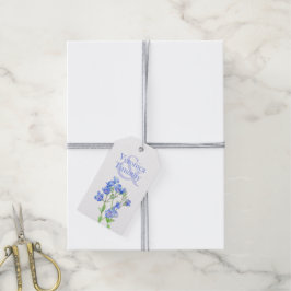 Etiquetas Para Regalos Veronica Speedwell acuarela flor arte azul