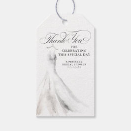 Etiquetas Para Regalos Vestido boda Elegante Ducha Bridal Gracias