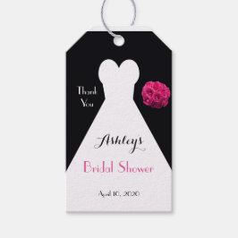 Etiquetas Para Regalos Vestido de ducha de novia y Rosas gracias por tu f