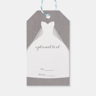 Etiquetas Para Regalos Vestido de Novia Glamour Moderno Desfile Nupcial G