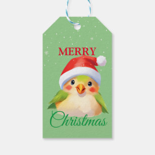 Etiquetas Para Regalos Vestido de Santa Navidades de ave salvaje Cute Saf