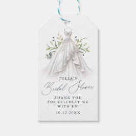Etiquetas Para Regalos Vestido verde y Boda Gracias Ducha Bridal