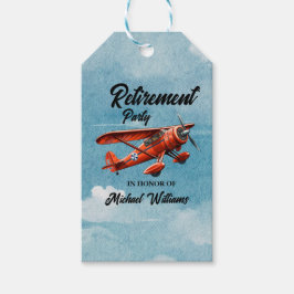 Etiquetas Para Regalos Viaje de Jubilación Tema Fiesta Avión Rojo Vintage