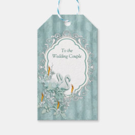 Etiquetas Para Regalos Vías verdes de seda y flores flamencos