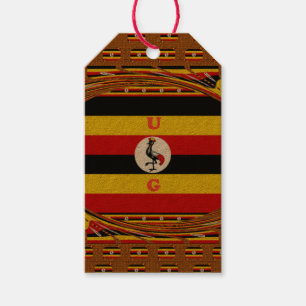Etiquetas Para Regalos Vibrante arte inspirado en la bandera de Uganda