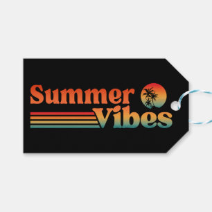 ETIQUETAS PARA REGALOS VIBRAZONES DE VERANO PUESTA DE SOL VINTAGE VACACIO