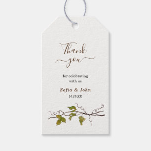 Etiquetas Para Regalos Vid de uva en acuarela Gracias Bodas