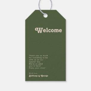 Etiquetas Para Regalos Videos retro simples   Bienvenida del Boda verde o