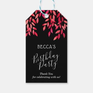 Etiquetas Para Regalos Viñas Rosa Caliente en Agradecimiento de Cumpleaño