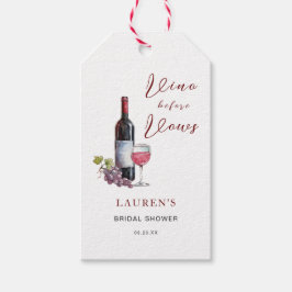 Etiquetas Para Regalos Vino antes de Vows Tema de Vino Ducha Bridal