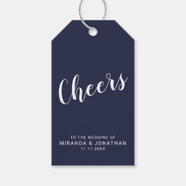 Etiquetas Para Regalos Vino "Boda azul de la marina", guión moderno