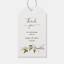 Etiquetas Para Regalos Vino de uva acuarela Gracias Boda